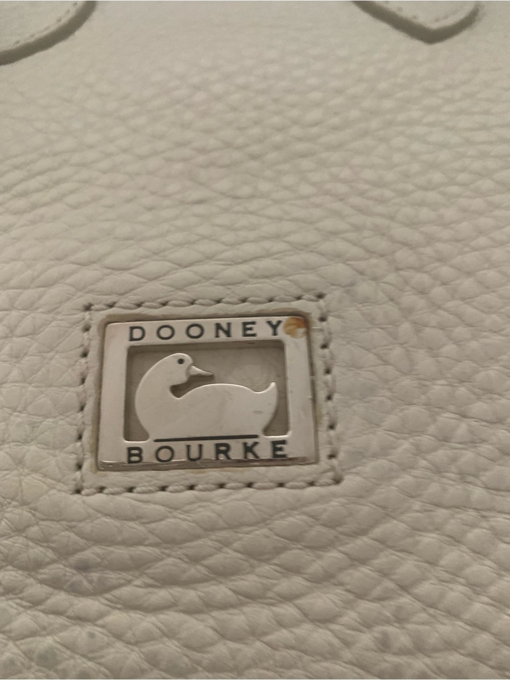 Dooney & Bourke Cream Pebbled Leather Satchel - Picture 4 of 8